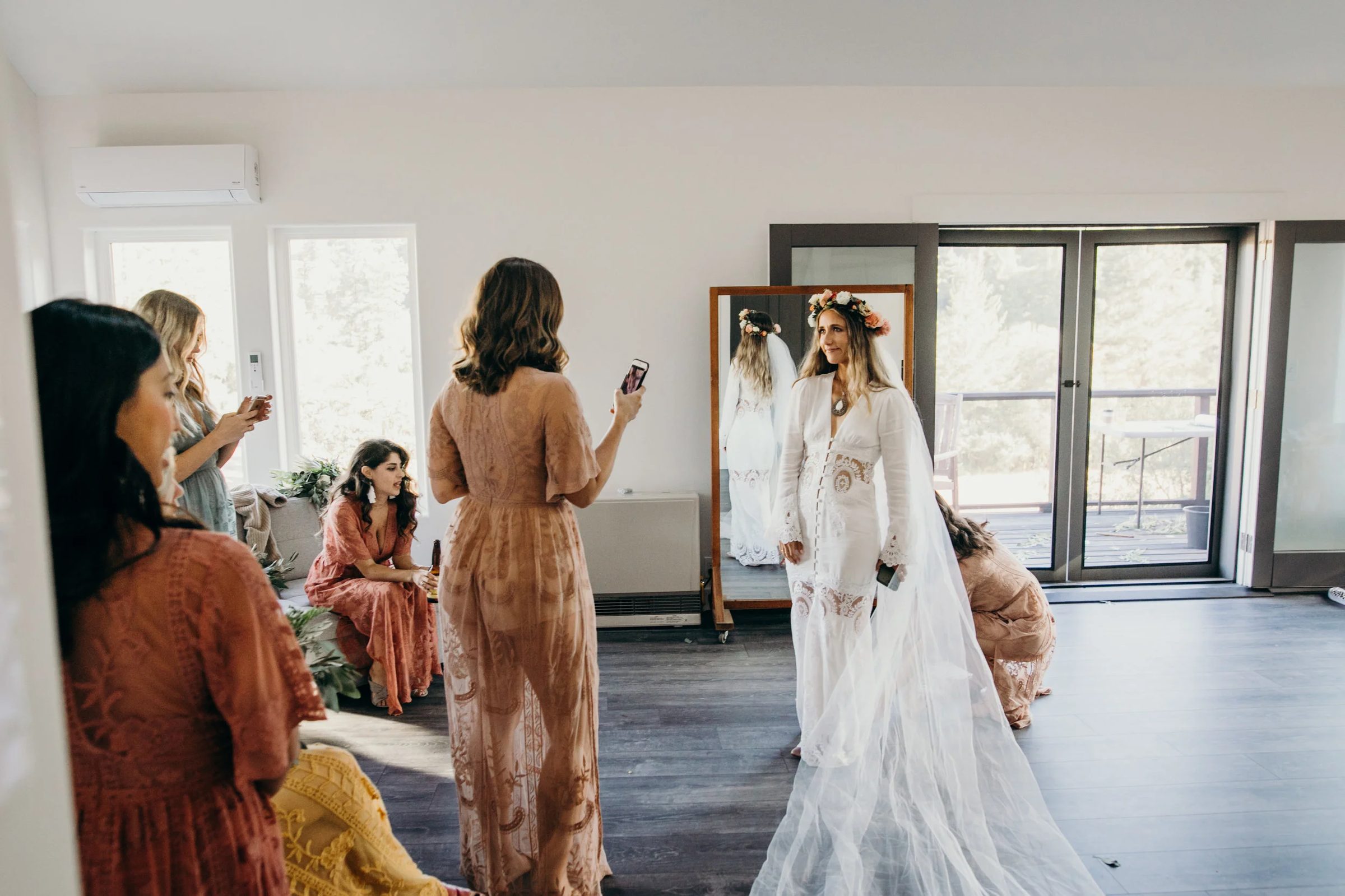 Outdoor wedding gathering